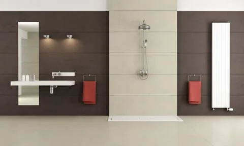 Contemporary bathroom Stock Illustration