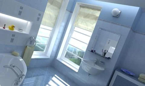 Contemporary bathroom. Stock Illustration