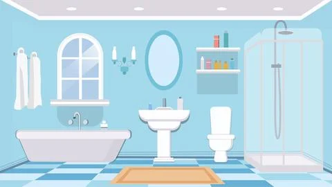 Contemporary Bathroom Stock Illustration