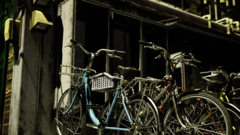 Contemporary bicycles designed specifically for efficient urban travel Stock Footage 331397143