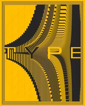 Contemporary Bold Geometric Type Poster Hypnotic Swirl Wall Art Design Ilustración de archivo