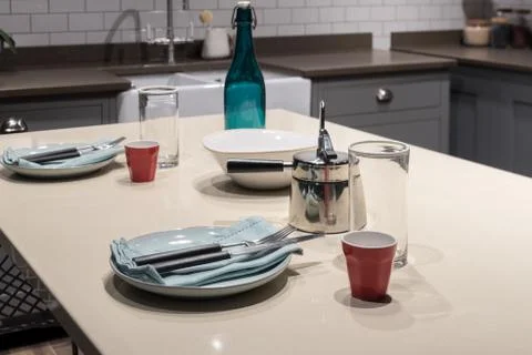 Contemporary Breakfast Table 스톡 사진