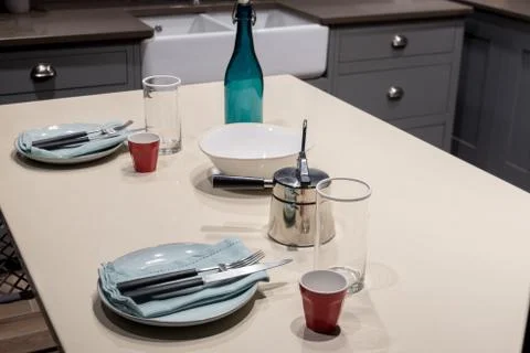 Contemporary Breakfast Table Stock Photos