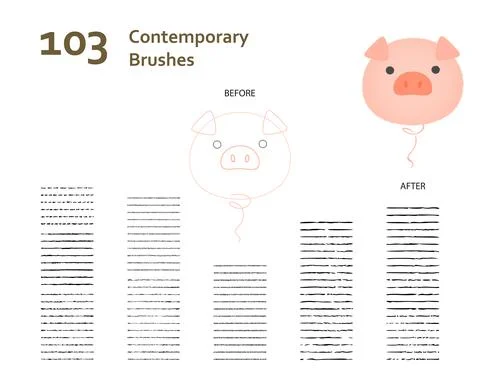 Contemporary Brushes 스톡 일러스트