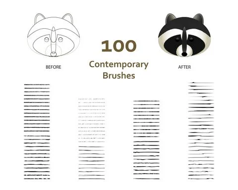 Contemporary Brushes 스톡 일러스트