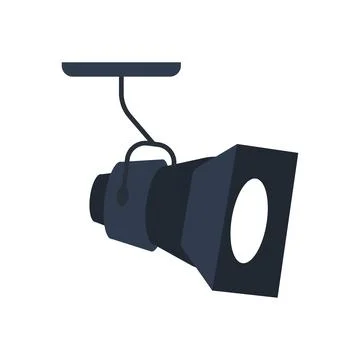 Contemporary ceiling spotlight is casting a focused beam of light, adding a Stock-Illustration