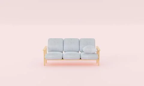 Contemporary Chic: 3D Rendering of a Minimalist Sofa with Stylish Home Stockillustratie