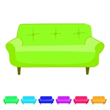 Contemporary couch leather vector cartoon graphic イラスト素材