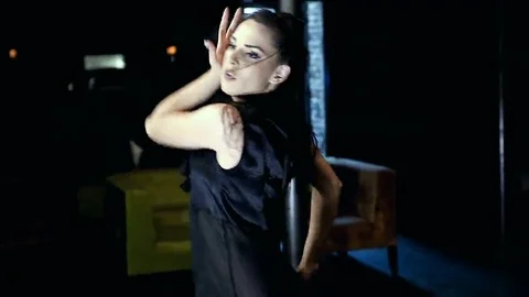 Contemporary dance performance of four dancers on dark Stock Footage 69225431