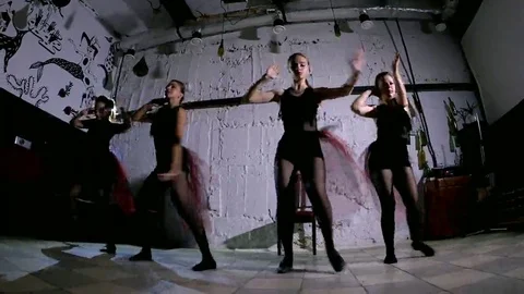 Contemporary dance performance of four dancers Stock Footage 69230214