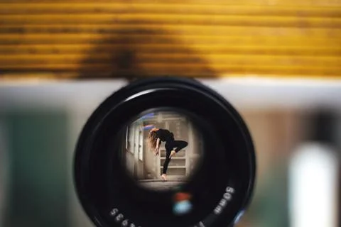 Contemporary dancer framed in a lense Stock Photos