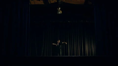 Contemporary Dancer practicing before a show Stock Footage 279814997