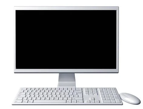 Contemporary desktop computer with blank screen Isolated illustration of a... Stock Photos