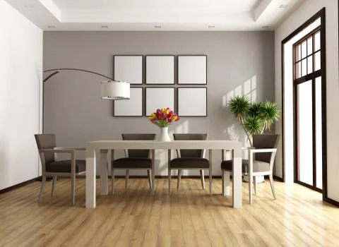 Contemporary dining room Stock Illustration