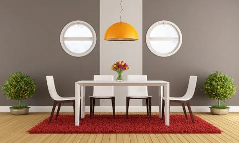 Contemporary dining room Stock Illustration