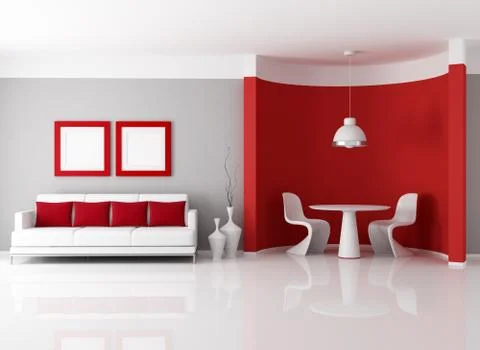 Contemporary dining room Stock Illustration