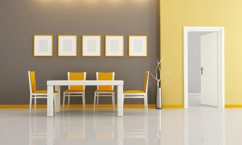 Contemporary dining room Stock Illustration