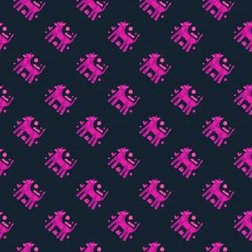 Contemporary dog seamless pattern. Abstract animals endless wallpaper. Stock Illustration