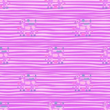 Contemporary dog seamless pattern. Abstract animals endless wallpaper. 스톡 일러스트