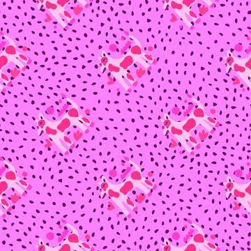 Contemporary dog seamless pattern. Abstract animals endless wallpaper. Stock Illustration