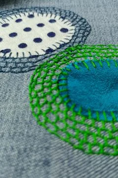 Contemporary Embroidery Sample with Decorative Stitching. Stock Photos
