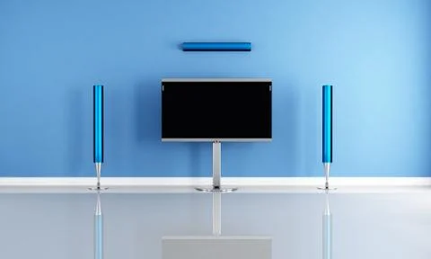 Contemporary empty cinema room Stock Illustration