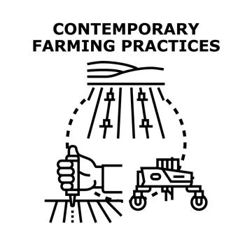 Contemporary farming practices vector concept illustration 스톡 일러스트