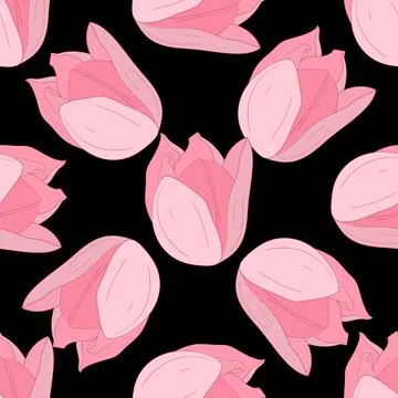 Contemporary floral pattern with bold bright floral elements. Vector seamle.. Illustrazione stock