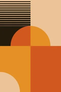 Contemporary Geometric Abstract Artwork with Modern Shapes and Linear Pattern Stockillustratie