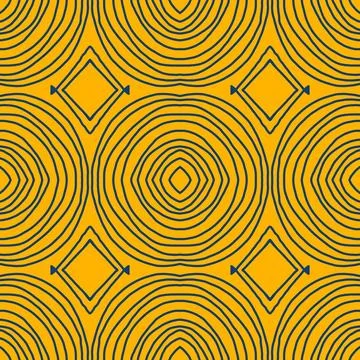 A contemporary geometric fabric pattern featuring a bright yellow Stock Illustration