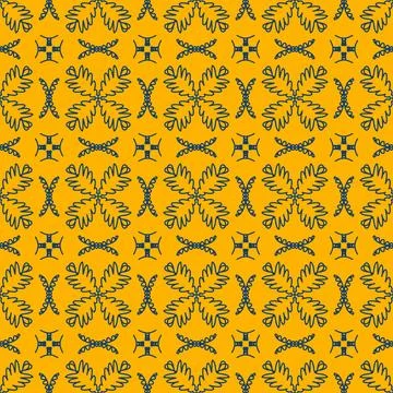 A contemporary geometric fabric pattern featuring a bright yellow Stock Illustration