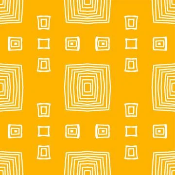 A contemporary geometric fabric pattern featuring a bright yellow Stock Illustration