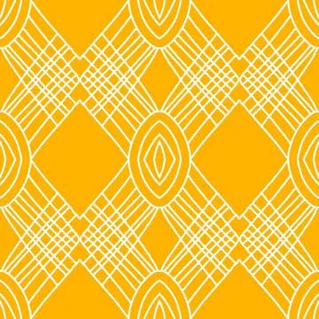 A contemporary geometric fabric pattern featuring a bright yellow Stock Illustration