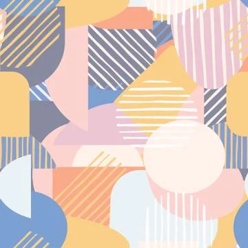 Contemporary geometric shapes seamless pattern . Trendy modern geometry shape Illustrazione stock
