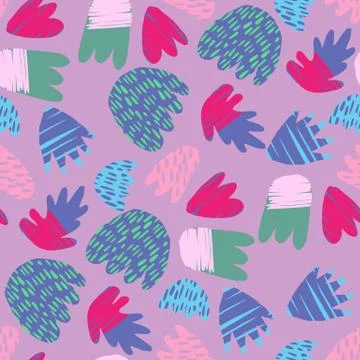 Contemporary hand drawn blots backdrop. Abstract floral shapes Stock Illustration