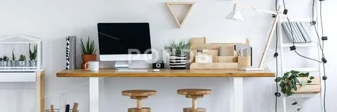 Contemporary home office Stock Photos