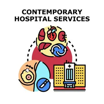 Contemporary hospital services vector concept illustration Stock Illustration