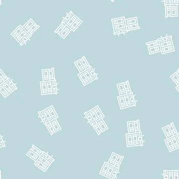 Contemporary house line seamless pattern Illustrazione stock