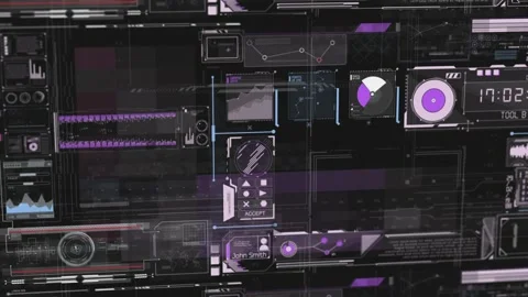Contemporary HUD dashboard with data for hi-tech concept Видео 302475534