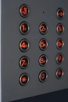 The Contemporary Interface for Keypad Management in Elevators with Modern F.. Stock Photos