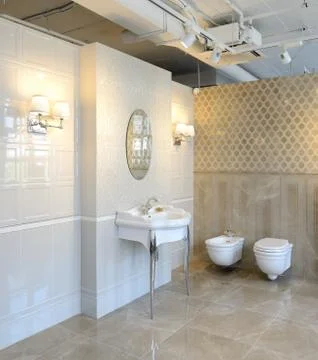 Contemporary interior. Bathroom Stock Photos