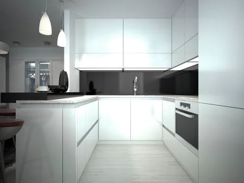 Contemporary Kitchen Style Stock Illustration