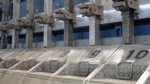 Contemporary large aluminum foundry with casting cells. Stock Footage 120932075