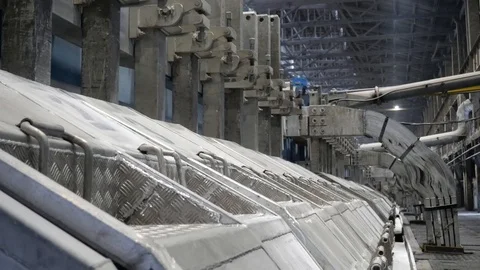 Contemporary large aluminum foundry with casting cells. Stock Footage 120932135