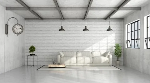 Contemporary Loft interior Illustrazione stock