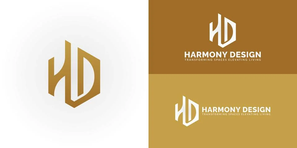 The contemporary logo design features the initials HD elegantly intertwined. Stock Illustration