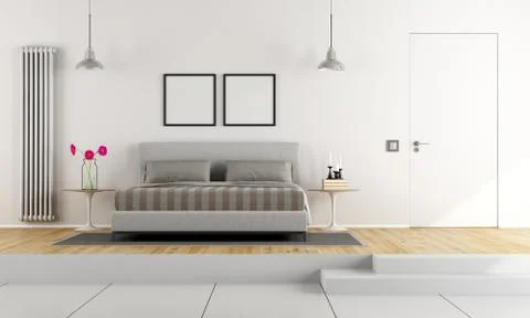 Contemporary master bedroom Stock Illustration