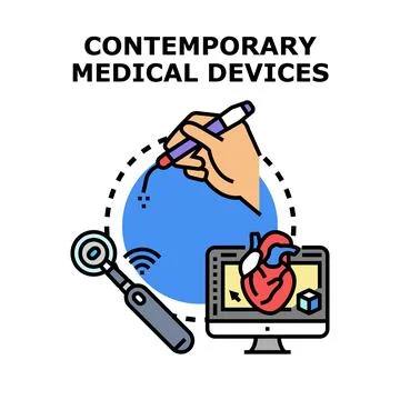 Contemporary medical devices developing future healthcare technology 库存插图