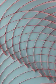 Contemporary minimalist abstract background, pattern - thin red curved stripe Stock Photos