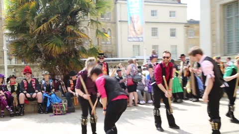 Contemporary Morris dancing Oxford Stock Footage 152143944